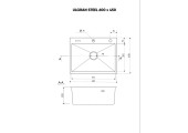 Мойка Steel 600 брашированная сталь Ulgran