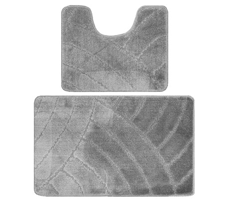 Комплект ковриков для ванны Classic из 2 шт 50х80/50х40см 11мм серый Banyolin