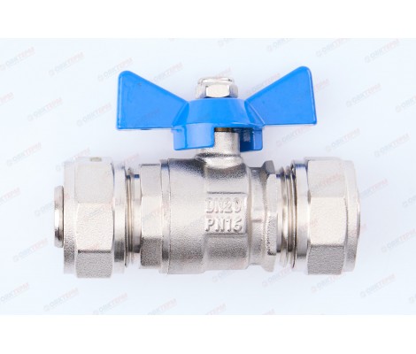 Кран шаровый  TIM / FRAP под обжим  20 бабочка