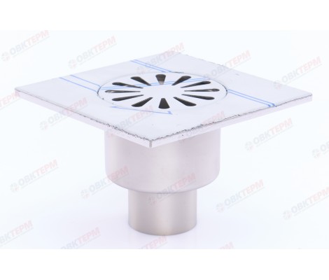 Трап 50 вертикальный 15*15 нержавеющая сталь BAD021501 Tim