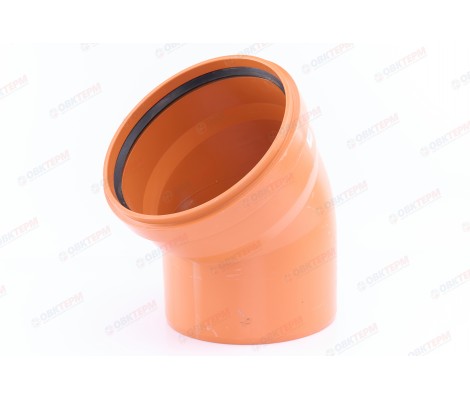 Отвод канализационный 315/45° рыжий Sinikon