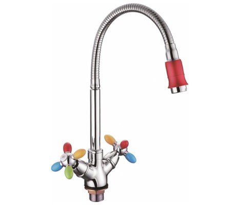 Смеситель для кухни LR84310 с гибким изливом цветной Zerix