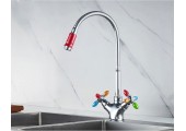 Смеситель для кухни LR84310 с гибким изливом цветной Zerix