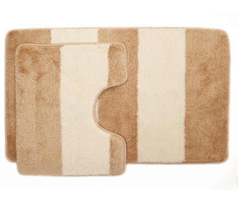 Комплект ковриков для ванны BeMaks Multi из 2 шт 60х100/60х50см 153-154 18мм светло коричневый Aqua-Prime