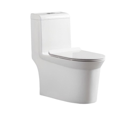 Унитаз-монолит R10, безободковый, с сиденьем дюропласт, SC, белый S Redo