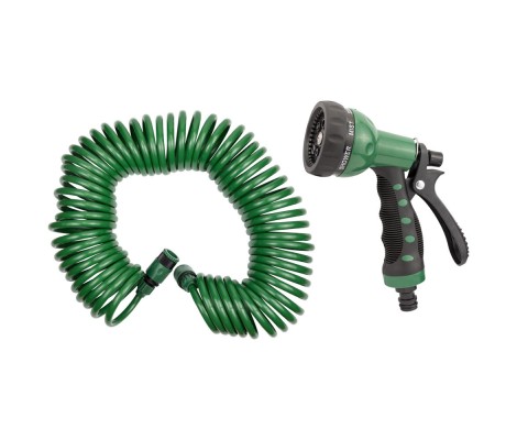 Набор поливочный шланг спиральный 30м, пистолет-распыл.7 реж. ABS+TPR PRO SP-9043 Plamix