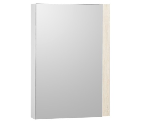 Зеркальный шкаф 55, Кантри 55 Белый/Дуб Верона (800 x 550 x 130) AQUATON