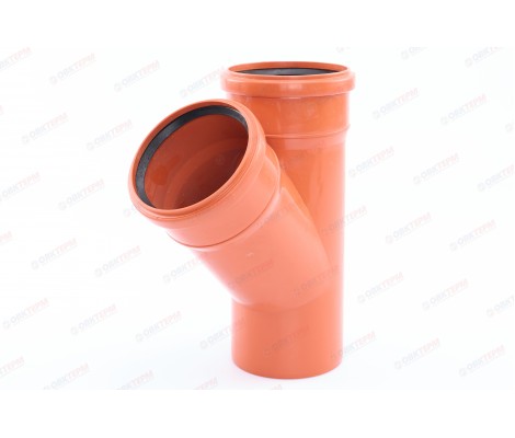 Тройник канализационный 110/110/45° рыжий Flextron