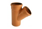 Тройник канализационный 110/110/45° рыжий Flextron
