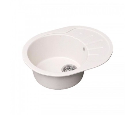 Мойка керамогранитная 20 овальная 580*450мм белая + блестки Granmill Мойка керамогранитная 20 овальная 580*450мм белая + блестки Granmill