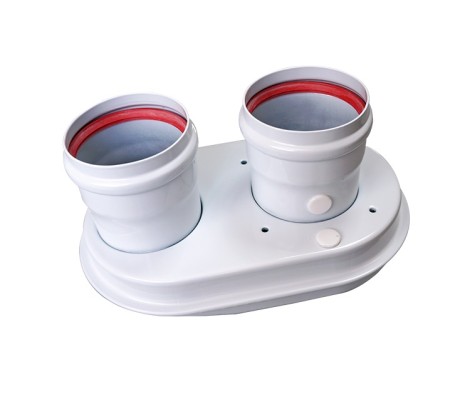 Разделительный адаптер дымохода двухканальный 80/80 Рысь, Ягуар