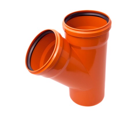 Тройник канализационный 110/110/45° рыжий Н Euro Plast Тройник канализационный 110/110/45° рыжий Н Euro Plast