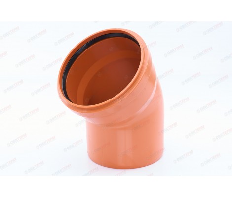 Отвод канализационный 200/45° рыжий Sinikon