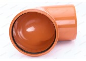 Отвод канализационный 200/90° рыжий Sinikon