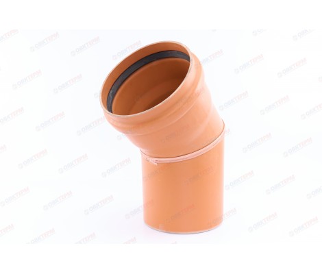 Отвод канализационный 250/45° рыжий Sinikon