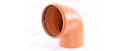Отвод канализационный 250/90° рыжий Sinikon
