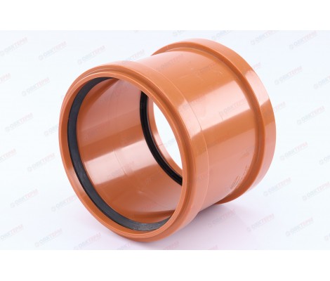 Муфта канализационная 160 рыжая ремонтная Sinikon