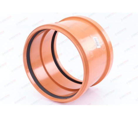 Муфта канализационная 200 рыжая ремонтная Sinikon