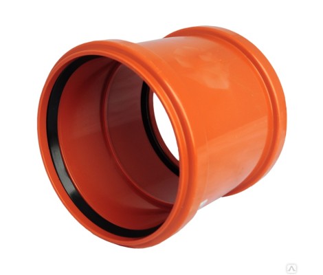 Муфта канализационная 315 рыжая ремонтная Sinikon