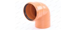Отвод канализационный 110/90° рыжий Sinikon