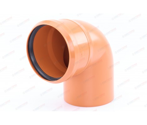 Отвод канализационный 110/90° рыжий Sinikon