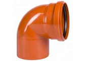 Отвод канализационный 110/90° рыжий Sinikon
