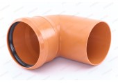 Отвод канализационный 110/90° рыжий Sinikon