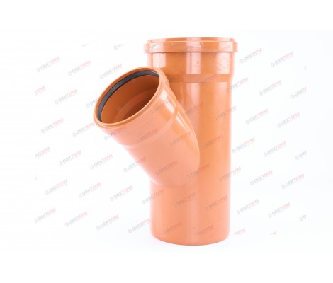 Тройник канализационный 200/160/45° рыжий Sinikon Тройник канализационный 200/160/45° рыжий Sinikon