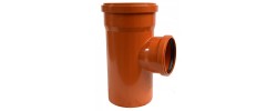 Тройник канализационный 200/110/90° рыжий Sinikon