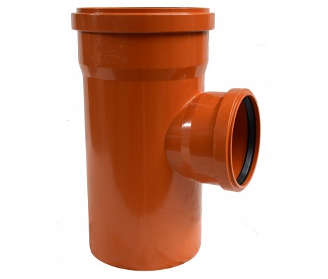 Тройник канализационный 200/110/90° рыжий Sinikon