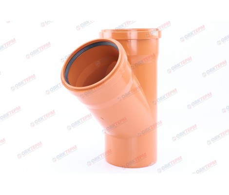 Тройник канализационный 160/160/45° рыжий Sinikon Тройник канализационный 160/160/45° рыжий Sinikon