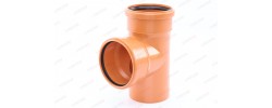 Тройник канализационный 110/110/90° рыжий Sinikon