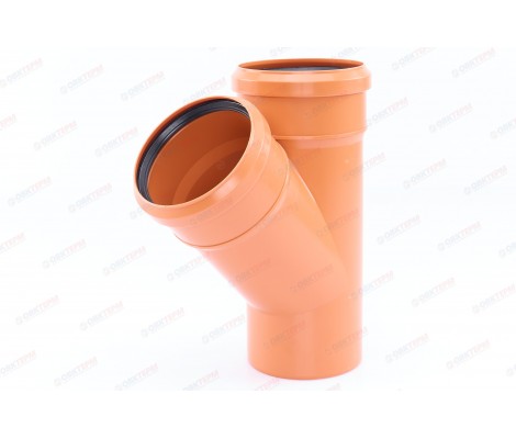 Тройник канализационный 110/110/45° рыжий Sinikon