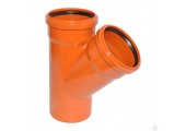 Тройник канализационный 110/110/45° рыжий Sinikon