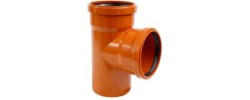 Тройник канализационный 200/200/90° рыжий Sinikon