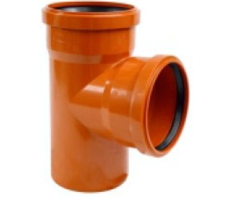 Тройник канализационный 200/200/90° рыжий Sinikon