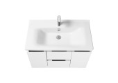 Тумба подвесная 80, Рене 80 Белый/Грецкий орех умывальник Миранда 80 Aquaton