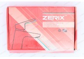 Смеситель д/умывальника нерж/сталь ZERIX KUB-001 BLACK (катридж 35мм, на ГАЙКЕ)  10 шт/ящ