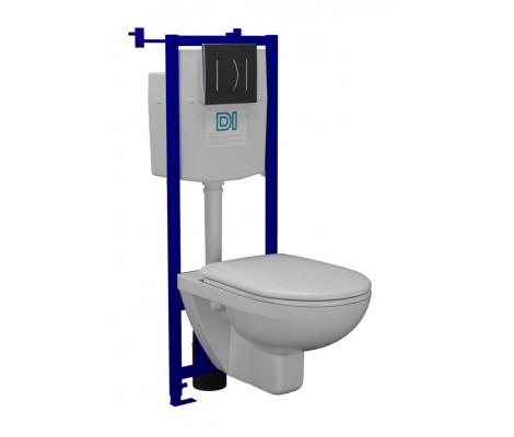Инсталляция + унитаз Элеганс DI с хром панелью,2 кнопки Rosa 