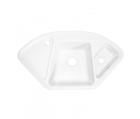 Мойка керамогранитная 37 белая + блестки Granmill