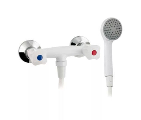 Смеситель для душа, буксовый, из АБС пластика белый Brimix