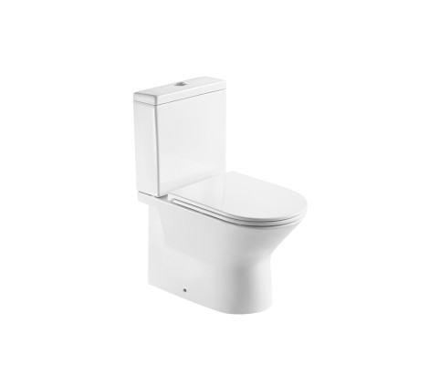 Унитаз-компакт A2802, безободковый, сиденье тонкое ДП, крепления Eva Gold