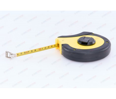 Рулетка 20м x 10 мм стальная лента, обрезиненый корпус Santool