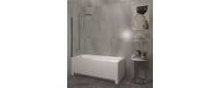 EG5C Душевое ограждение на ванну EvaGold 70*130, профиль хром, прозрачное стекло
