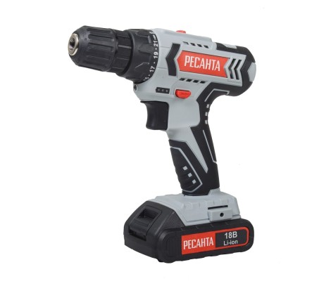 Дрель-шуруповерт аккумуляторная ДА-18-2ЛК Ресанта