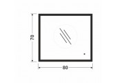 Зеркало 800х700 прямоугольное LED подсветкой 6500К 9,6 Вт/м с сенсорным выкл и универс.креплен КЗСК