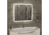 Зеркало 800х700 прямоугольное LED подсветкой 6500К 9,6 Вт/м с сенсорным выкл и универс.креплен КЗСК