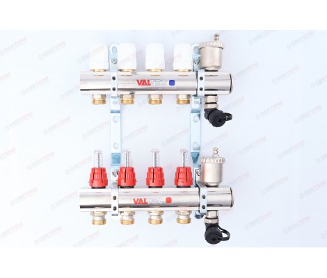 Коллекторная группа 1*4 выхода со встроенными расходомерами в сборе, евроконус 3/4 Коллекторная группа 1*4 выхода со встроенными расходомерами в сборе, евроконус 3/4