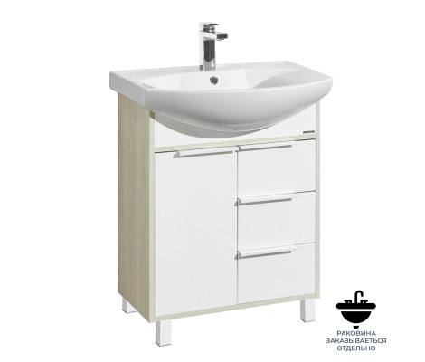 Тумба напольная 65, Рико 65 Белый/ясень фабрик под умывальник Смайл 65 Aquaton Тумба напольная 65, Рико 65 Белый/ясень фабрик под умывальник Смайл 65 Aquaton