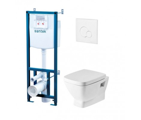 Инсталляция НЕО унитаз-кнопка белая-сиденье микролифт 1WH302463 Santek